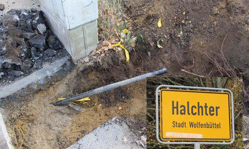 In Halchter schlugen Kupferdiebe zu und entwendeten 120 Meter Kabel. Fotos, Video und Podcast: Alexander Dontscheff