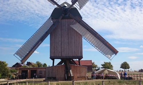 Die Dettumer Bockmühle steht im Mittelpunkt des Festes

Foto: Verein zur Erhaltung der Dettumer Windmühle e.V.