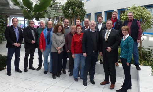 Technischer Leiter MKN Peter Helm, Reinhard Deitmar, Reinhard Voges, Harald Koch, Susanne Fahlbusch, Julian Märtens, Stefan Puhle, Patrick Krause, Sabine Resch-Hoppstock, Michael Hausmann, Vorsitzender der SPD-Kreistagsfraktion Falk Hensel, Martin Albinus, MKN Geschäftsführer Georg Weber, Marcus Bosse, MdL, Katrin Brandes und Bernfried Keye. Foto: Privat