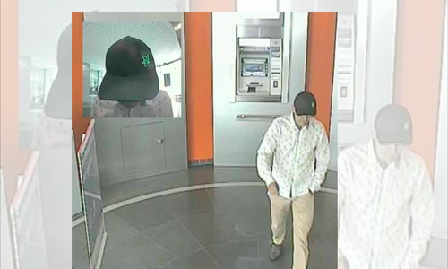 Mit diesen Bildern aus einer Überwachungskamera fahndet die Polizei nach einem unbekannten Täter. Foto: Polizei