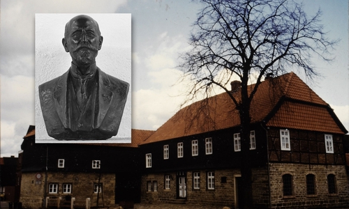 Büssingbüste und das Büssinghaus in Nordsteimke. Quelle: Stadt Wolfsburg