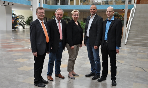 Iris Bothe empfängt Dekane der Ostfalia Hochschule. Foto: Stadt Wolfsburg