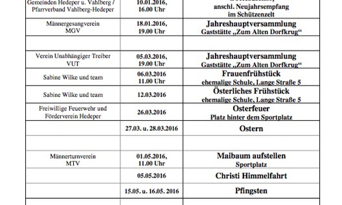 Der Veranstaltungskalender 2015 von der Gemeinde Hedeper ist da. Foto: Privat (Screenshot)
