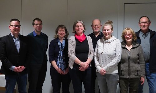 Der neue Vorstand: v.l.n.r.: Jürgen Selke-Witzel, Henning Riechers, Andrea Onkes, Cornelia Schilling, Dietmar Schneider, Christin Dittmann, Karin Plank-Schumacher, Jochen Bremer. Es fehlt Helga Gutt. Foto: Walter Schumacher