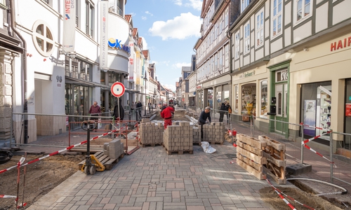 Die Bauarbeiten am Fleischscharren dauern länger als geplant. Symbolfoto: Alec Pein