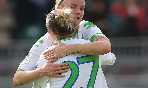 Doppelpack der Abwehrchefin: Nilla Fischer drehte das Spiel. Foto: Agentur Hübner