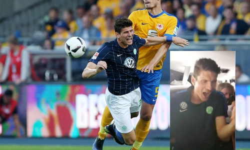 Mario Gomez und der VfL Wolfsburg sangen die Braunschweiger Schmähgesänge nach. Fotos: Agentur Hübner/Privat