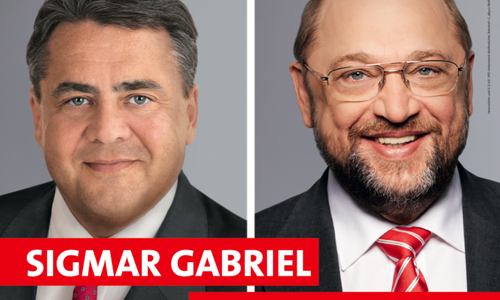 Sigmar Gabriel und Martin Schulz kommen am Mittwoch in die Lindenhalle. Foto: SPD