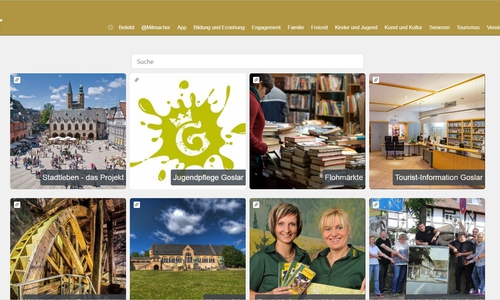 Von Ratsinformationen, Kfz-Zulassung, Vereinen und Sehenswürdigkeiten bis hin zum Online-Fundbüro ist auf Stadtleben.goslar.de alles zu finden. Screenshot: Stadt Goslar