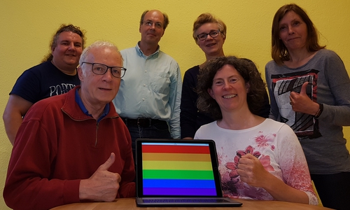 Von links: Ercan Kilic, Pieter K.G. Welge, Michael Haas, Ulrike Krause, Ghalia El Boustami, Ulrike Siemens. Foto: Ercan Kilic