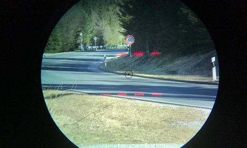 Blick durch die Laserpistole. Foto: Polizei Goslar