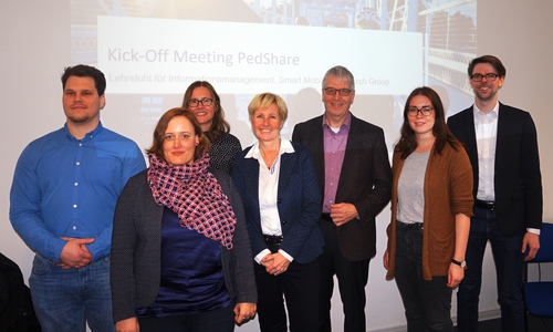 Organisatoren und Praxispartner: (v.li.) Sascha Lichtenberg (Smart Mobility Research Group), Caroline Heck und Jasmin Düwell (beide SNIC / Universität Göttingen), Annegret Eckold (Eckold GmbH & Co. KG, St. Andreasberg), Martin Hoff (Hoff Kaffeesysteme GmbH, Osterode), Christina Huwald (Werk-statt-Schule e.V., Northeim) und Tim-Benjamin Lembcke (Smart Mobility Research Group) beim Kick-Off zum Forschungsprojekt „PedShare“. Foto: SNIC