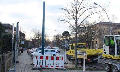 Im Rosenwall wurde ein Rohr zur Belüftung des Schmutzwasserkanals installiert. Foto: Jan Borner