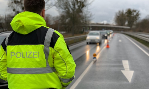 Die Kontrollstelle der Fahndungskontrollen.