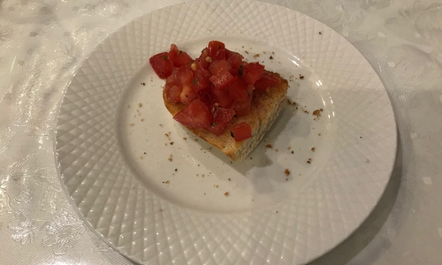 Ein kleiner Gruß vorweg: Bruscetta.