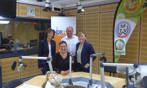 Petra Vogel und Klaus Dünwald, sowie Martina Gilica und Eva Groß im Studio des Radiosenders NDR 1 Niedersachsen. Foto: NDR 1 Niedersachsen