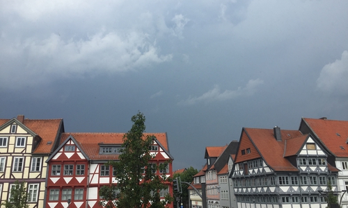 Dunkle Wolken über Wolfenbüttel.