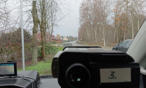Geschwindigkeitsmessungen auf der Dorfstraße. Foto: Polizei