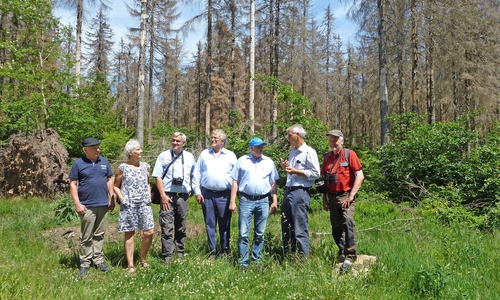 Von links: Ulrich-Karl Engel, Heike Albrecht-Fechtler, Thomas Appel, Prof. Dr. Hubert Weiger, Olaf Tschimpke, Andreas Pusch, Dieter Leupold. Foto: Nationalparkverwaltung Harz

