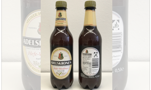 Die Brauerei Braunschweig ruft vorsorglich Adelskronen Hefeweizen in der 0,5 Liter PET-Flasche zurück. Foto: Brauerei Braunschweig 