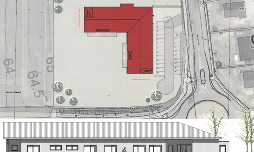 Hier die geplante Kita von oben und von der Seite. Plan: Samtgemeinde Isenbüttel