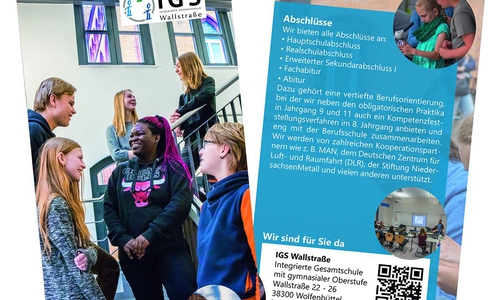 So sehen die neuen Flyer der IGS Wallstraße aus. Foto: IGS