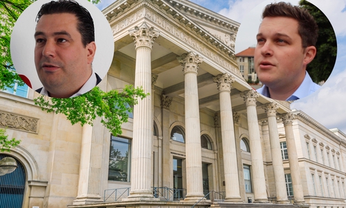 Die SPD-Landtagsabgeordneten Philipp Raulfs und Tobias Heilmann. Foto: Tom Figiel, André Ehlers
