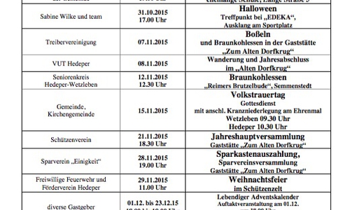 Der Veranstaltungskalender 2015 von der Gemeinde Hedeper ist da. Foto: Privat (Screenshot)
