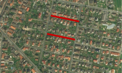 Die Frage, welche Kosten bei der Sanierung der beiden Straßen auf die Anlieger zukommen, blieb vorerst offen. Karte: maps4news.com/©HERE