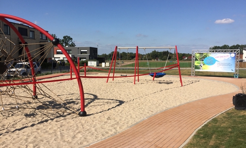 Impression vom neuen Spiel- und Quartiersplatz "Wohnen am Stadtwald". Foto: Stadt Wolfsburg