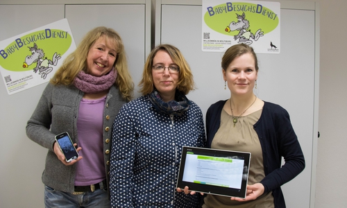 v.l.: Ute Fritzke, Babybesuchsdienst, Annick Wilke, Babybesuchsdienst, und Birte Neitzel, Koordination Frühe Hilfen. Foto: Stadt Wolfsburg