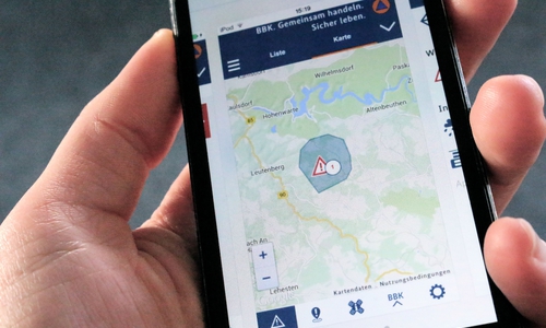 Katastrophen-App Nina. Foto: Sina Rühland/Archiv