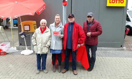 Dunja Kreiser statte mit Hiltrud Bayer,Horst Höfken und Arnd Stöckmanndem die Außenstelle der Lebenshilfe Helmstedt-Wolfenbüttel in Fümmelse einen Besuch ab. Foto: Neumann