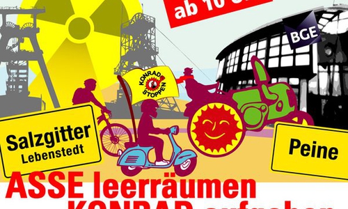Für kommenden Samstag, 20. Oktober, planen Anti-Atom-Initiativen einen 32 Kilometer langen Treck. Quelle: AG Schacht KONRAD e.V.
