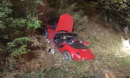 Der Wagen wurde die Böschung hoch geschleudert. Fotos: Feuerwehr Braunlage 