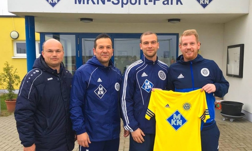 Stellen die Weichen für die Zukunft: Fußballabteilung des BV Germania. Von links nach rechts: Henrik Föhring, Bilal Kötüz, Christoph Taute und Jan Sturm. Foto: Verein/Sturm