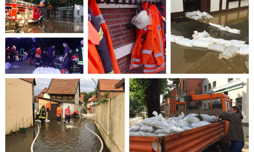 In Schladen ist der Okerpegel etwas gesunken. Die Feuerwehr beginnt mit dem Abpumpen. Foto und Videos: Anke Donner
