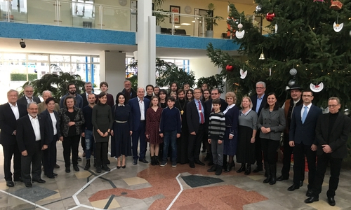Empfang in der Bürgerhalle: Die russische Delegation aus Togliatti in Wolfsburg. Foto: Stadt Wolfsburg
