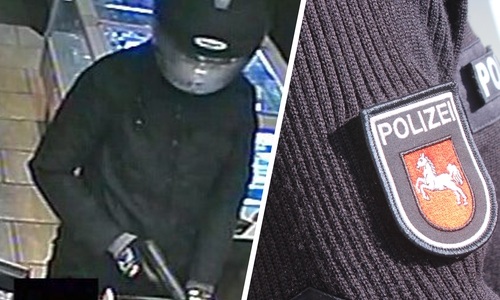 Unter Vorhalt einer Schusswaffe erpresste der Täter Bargeld an der Kasse. Foto: Polizei/Archiv