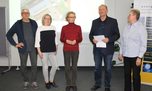 (v.l.) Manfred Grüne (Projektakquise), Ute Sippel, Cornelia Grote-Bichoel (Öffentlichkeitsarbeit), Dr. Gottfried Römer (Koordinator) und Renate Grüne (Finanzierung) als Teil des Gründungsteam der BEH stellten die Planungen vor. Foto: ERA