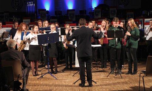 Bläser des Theodor-Heuss-Gymnasiums und des MTV musizieren gemeinsam. Foto: Theodor-Heuss-Gymnasium Wolfenbüttel