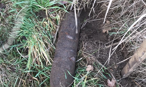 Die 10-Kilo-Bombe kurz vor der Sprengung. Foto: Feuerwehr Braunschweig