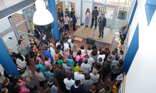 Polizeipräsident Michael Pientka bei der Preisverleihung in der Freiherr-vom-Stein-Schule Gifhorn. Foto: Polizei