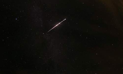 Ein Bolide, eine größere Sternschnuppe der Peseiden. Foto: Sternwarte St. Andreasberg