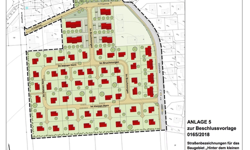Die neuen Straßen sollen „Im Bruchmorgen“ und „Im kleinen Horn" heißen. Grafik: Stadt Wolfenbüttel