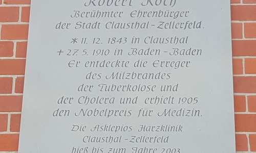 Die Robert-Koch-Gedenktafel wurde von Klinik und Urenkel Kochs eingeweiht. Foto: Asklepios