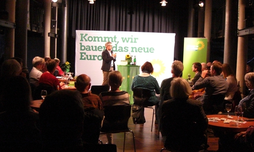 Sven Giegold besuchte im Rahmen seiner Wahlkampftour Wolfenbüttel und stand Rede und Antwort. Foto: GRÜNE KV Wolfembüttel