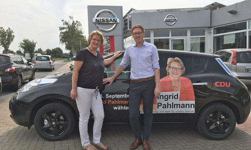 V.r. Dennis Tschesche und Bundestagskandidatin Ingrid Pahlmann. Foto: CDU-Kreisverband Peine