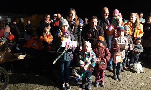 Die Kinder mit ihren prämierten Laternen. Foto: FFW Dettum
