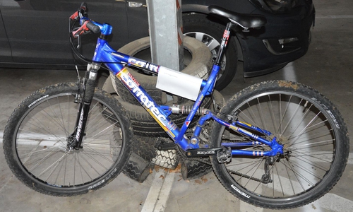 Dies ist das aufgefundene blaue Mountainbike. Fotos: Polizei Salzgitter